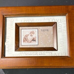 Brown Wooden Love Picture Frame and Music Box